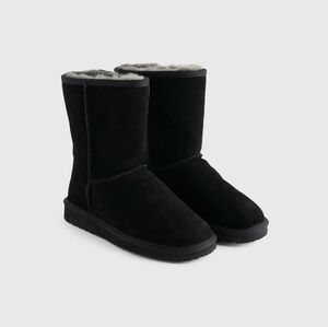 Quince Black Australian Shearling Mid-Calf Boots New Size 6
